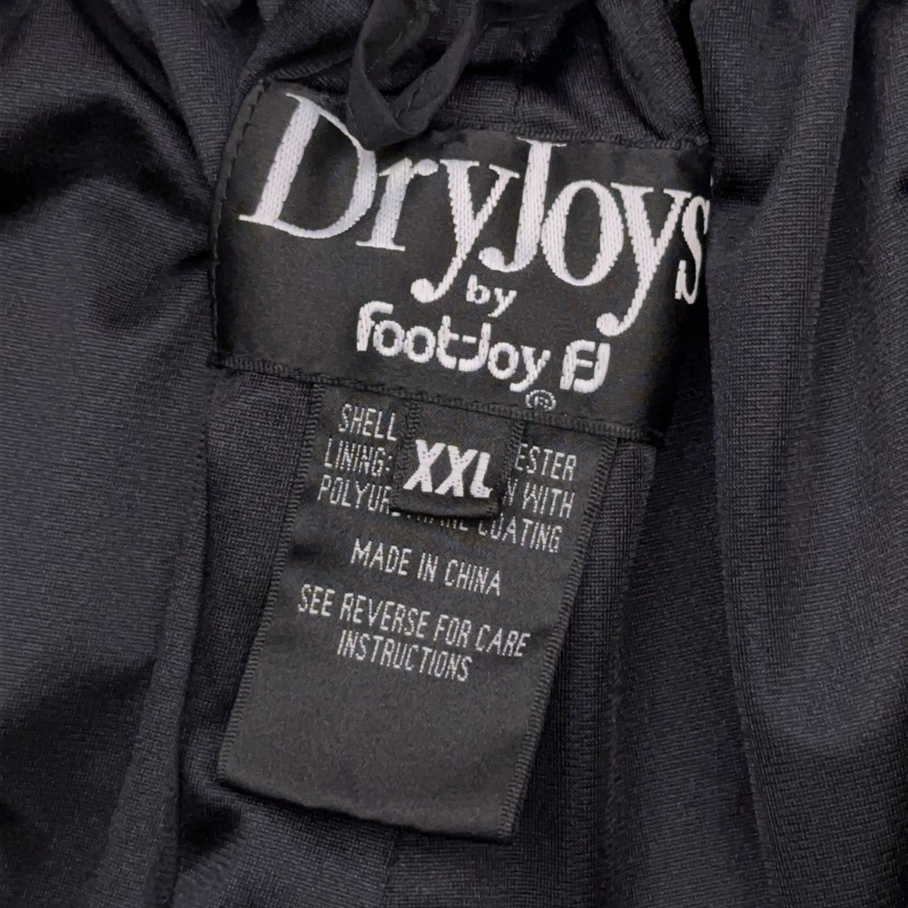 VTG Footjoy Dryjoys Golf‎ Rain Pants Men's XXL Black Zip-Off Stretch Baggy - Picture 3 of 12